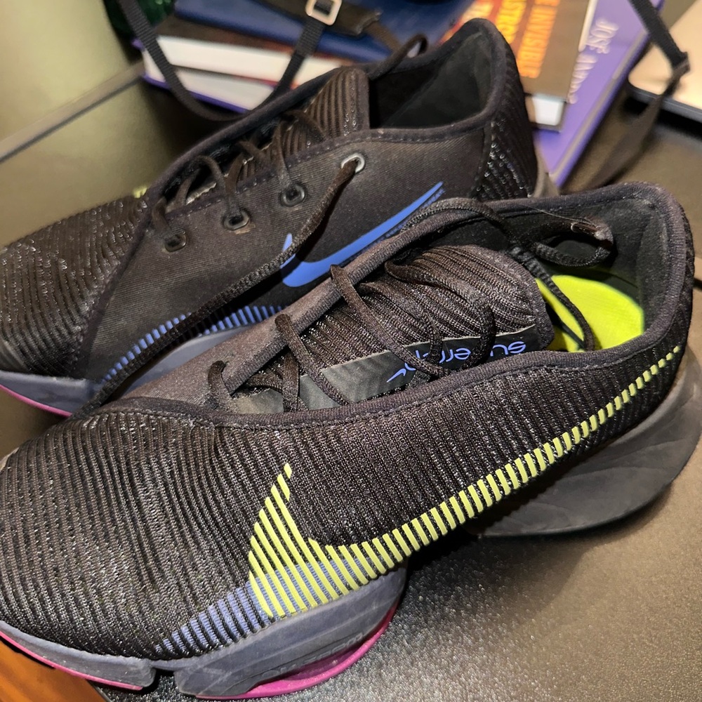 Nike Black and Neon Green Sneakers pre owned